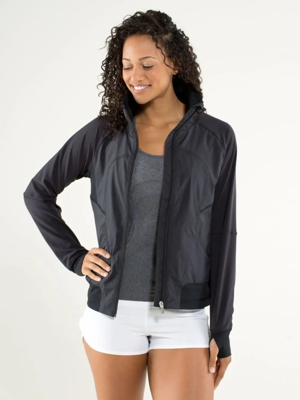 Lululemon Run Track Attack Jacket Sz 6 Charcoal